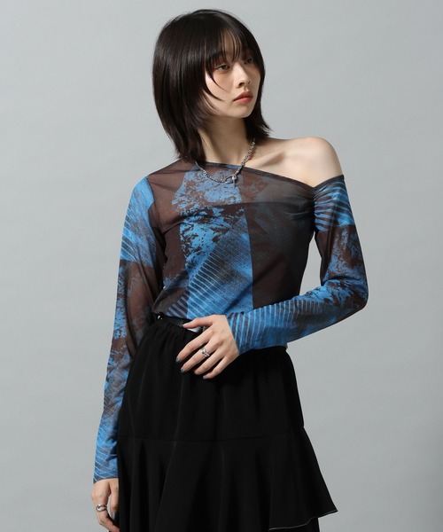 PAGEBOY(ページボーイ)の「【KISHI KAISEI】EXCLUSIVE ARTWORK ワンショルシアーロンT(Tシャツ/カットソー・レディース・グレー系その他/ブルー系その他4・FREE)」の17枚目の写真