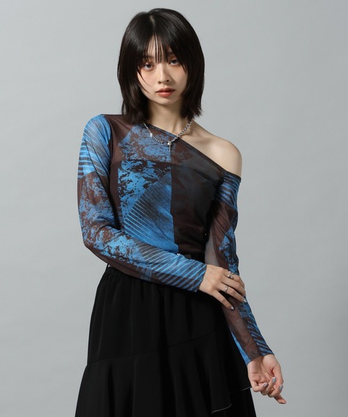 PAGEBOY(ページボーイ)の「【KISHI KAISEI】EXCLUSIVE ARTWORK ワンショルシアーロンT(Tシャツ/カットソー・レディース・グレー系その他/ブルー系その他4・FREE)」の18枚目の写真