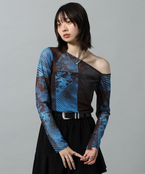 PAGEBOY(ページボーイ)の「【KISHI KAISEI】EXCLUSIVE ARTWORK ワンショルシアーロンT(Tシャツ/カットソー・レディース・グレー系その他/ブルー系その他4・FREE)」の19枚目の写真