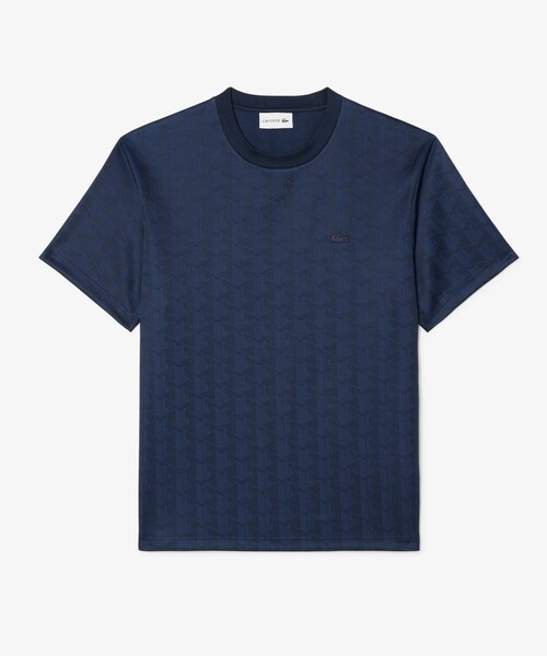 LACOSTE(ラコステ)の「モノグラムジャカードTシャツ(Tシャツ/カットソー・メンズ・ネイビー・2/3/4/5)」の6枚目の写真