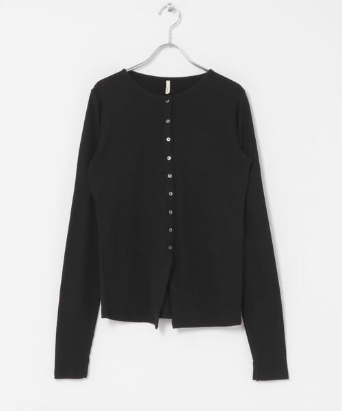 URBAN RESEARCH DOORS（アーバンリサーチドアーズ）の「Vintage Rib Button Cardigan（カーディガン/ボレロ・レディース・ベージュ系その他/ブラック・FREE）」の10枚目の写真