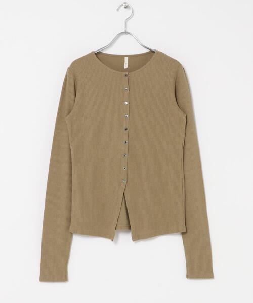 URBAN RESEARCH DOORS（アーバンリサーチドアーズ）の「Vintage Rib Button Cardigan（カーディガン/ボレロ・レディース・ベージュ系その他/ブラック・FREE）」の17枚目の写真