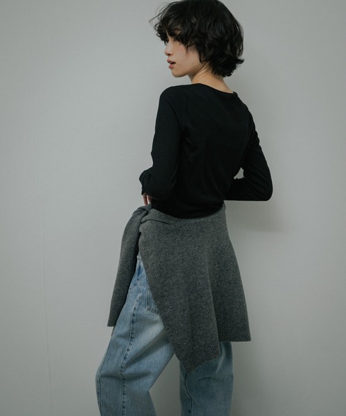 URBAN RESEARCH DOORS(アーバンリサーチドアーズ)の「Vintage Rib Button Cardigan(カーディガン/ボレロ・レディース・ベージュ系その他/ブラック・FREE)」の19枚目の写真