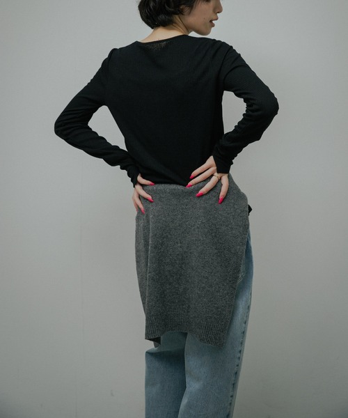 URBAN RESEARCH DOORS(アーバンリサーチドアーズ)の「Vintage Rib Button Cardigan(カーディガン/ボレロ・レディース・ベージュ系その他/ブラック・FREE)」の18枚目の写真