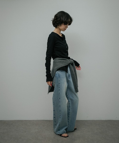 URBAN RESEARCH DOORS(アーバンリサーチドアーズ)の「Vintage Rib Button Cardigan(カーディガン/ボレロ・レディース・ベージュ系その他/ブラック・FREE)」の17枚目の写真