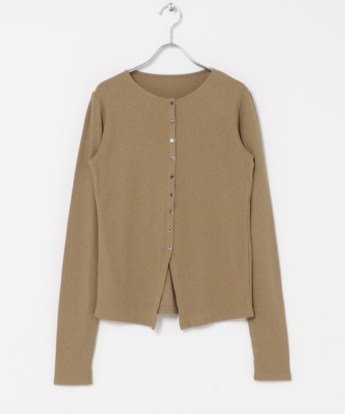 URBAN RESEARCH DOORS(アーバンリサーチドアーズ)の「Vintage Rib Button Cardigan(カーディガン/ボレロ・レディース・ベージュ系その他/ブラック・FREE)」の8枚目の写真