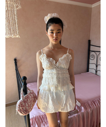 FRILL SLEEVELESS BLOUSE, CREAM