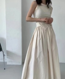 ノースリーブウエストマークワンピース