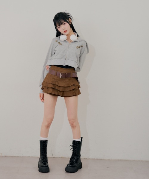 continuer de NICE CLAUP(コンティニューデナイスクラップ)の「こなれ感たっぷりの、ナポレオン風ZIPUPパーカー(パーカー・レディース・トップグレー/ブラウン/カーキ/ブラック・FREE)」の14枚目の写真