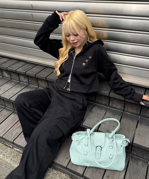 continuer de NICE CLAUP(コンティニューデナイスクラップ)の「こなれ感たっぷりの、ナポレオン風ZIPUPパーカー(パーカー・レディース・トップグレー/ブラウン/カーキ/ブラック・FREE)」の20枚目の写真