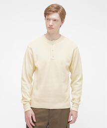 HONEYCOMB WAFFLE L/S HENLEY NECK T-SHIRT / ハニカムワッフル 長袖 ヘンリーネック Tシャツ / AVIREX / アヴィレックス