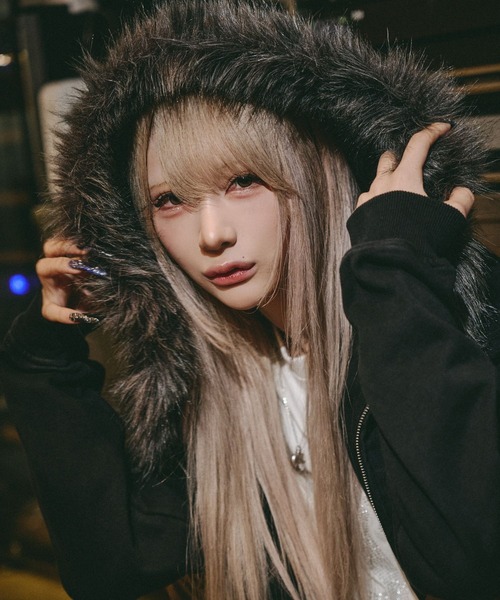 GALFY(ガルフィー)の「GALFY(ガルフィー)ギラツキ★FURパーカー/フードファー スウェットジップアップパーカー(パーカー・メンズ・ブラック/グレー/ピンク・LL/2L/L)」の19枚目の写真