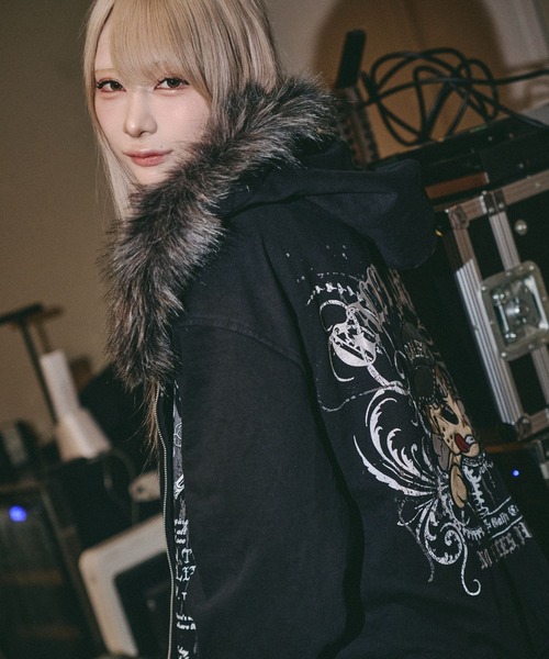 GALFY(ガルフィー)の「GALFY(ガルフィー)ギラツキ★FURパーカー/フードファー スウェットジップアップパーカー(パーカー・メンズ・ブラック/グレー/ピンク・LL/2L/L)」の20枚目の写真