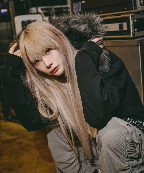 GALFY(ガルフィー)の「GALFY(ガルフィー)ギラツキ★FURパーカー/フードファー スウェットジップアップパーカー(パーカー・メンズ・ブラック/グレー/ピンク・LL/2L/L)」の18枚目の写真