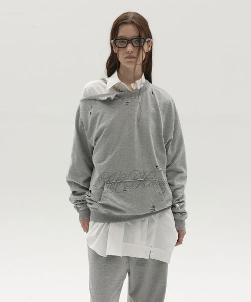LCDC TM(エルシーディーシーティーエム)の「ASYMMETRIC-CUT スウェットシャツ(メランジグレー)(スウェット・レディース・その他・OS)」の4枚目の写真