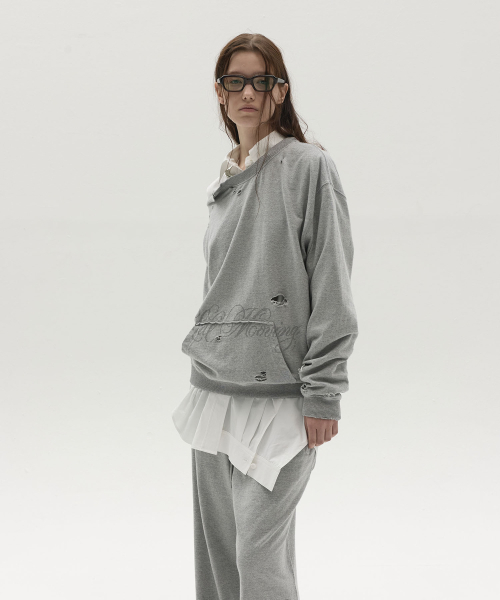 LCDC TM(エルシーディーシーティーエム)の「ASYMMETRIC-CUT スウェットシャツ(メランジグレー)(スウェット・レディース・その他・OS)」の5枚目の写真