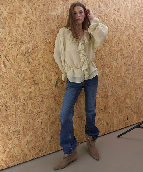 ASURA（アスラ）の「RUFFLE CHIFFON BLOUSE (BEIGE)（シャツ/ブラウス・レディース・その他・OS）」の7枚目の写真