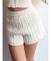 ケーブルニットショートパンツ【セットアップ着用可能】