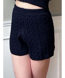 ケーブルニットショートパンツ【セットアップ着用可能】