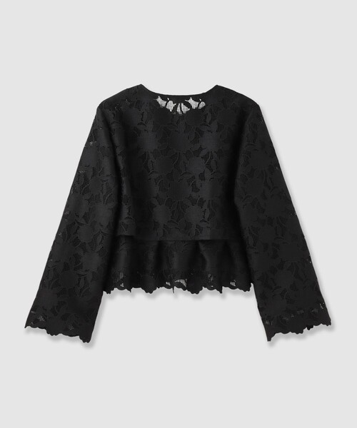ANAYI(アナイ)の「フラワーメッシュ刺繍ボレロジャケット〈セットアップ対応商品〉(カーディガン/ボレロ・レディース・ベージュ/ブラック・36/38)」の9枚目の写真