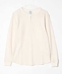 【JEMORGAN/ジェーイーモーガン】 ダブルフェイス ハニカムワッフルヘンリーネックロングスリーブTシャツ