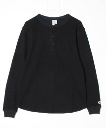 【JEMORGAN/ジェーイーモーガン】 ダブルフェイス ハニカムワッフルヘンリーネックロングスリーブTシャツ
