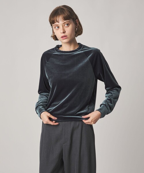 Steven Alan(スティーブンアラン)の「<Steven Alan>ベロア プルオーバー(Tシャツ/カットソー・レディース・オフホワイト/コバルトブルー・FREE)」の1枚目の写真