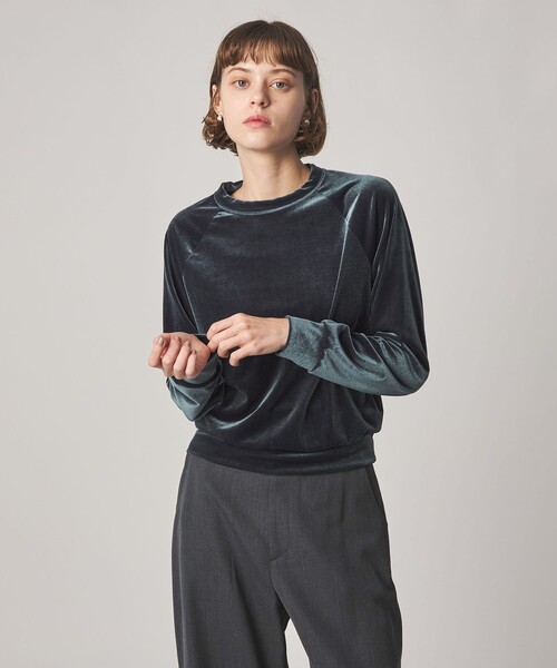 Steven Alan(スティーブンアラン)の「<Steven Alan>ベロア プルオーバー(Tシャツ/カットソー・レディース・オフホワイト/コバルトブルー・FREE)」の4枚目の写真