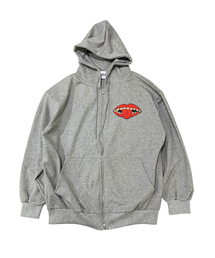 RIOT LIPS スウェットジップフーディー(メランジグレー)