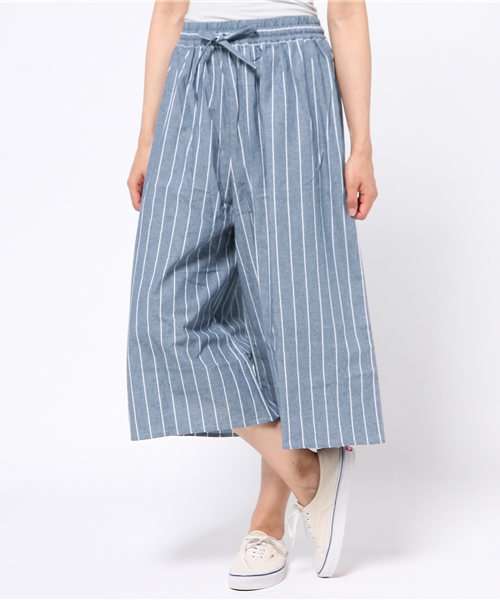 earth music&ecology（アースミュージックアンドエコロジー）の「ワイドスカンツ（その他パンツ・レディース・ネイビー/チェック/ホワイト/ブラック/サックスブルー・FREE）」の4枚目の写真