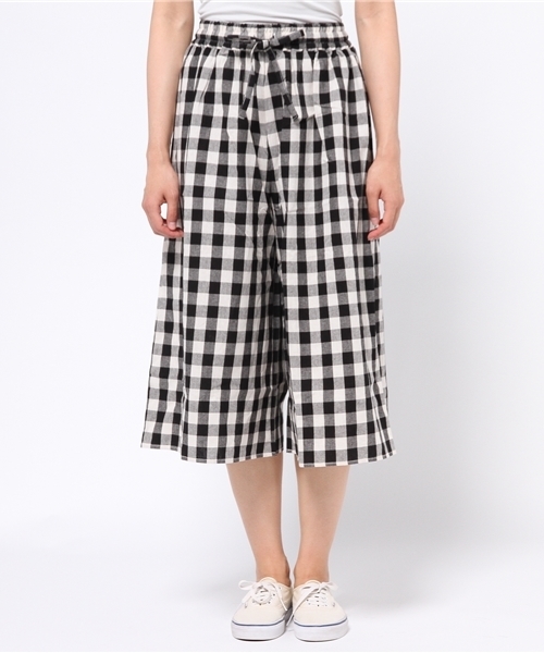 earth music&ecology（アースミュージックアンドエコロジー）の「ワイドスカンツ（その他パンツ・レディース・ネイビー/チェック/ホワイト/ブラック/サックスブルー・FREE）」の6枚目の写真