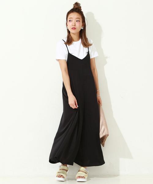 Another Edition（アナザーエディション）の「サテンキャミサロペット/ aeMBC PeサテンCAMI SLPT◆（サロペット/オーバーオール・レディース・ライトピンク/ライトグレー/ブラック/オリーブ・フリー）」の18枚目の写真