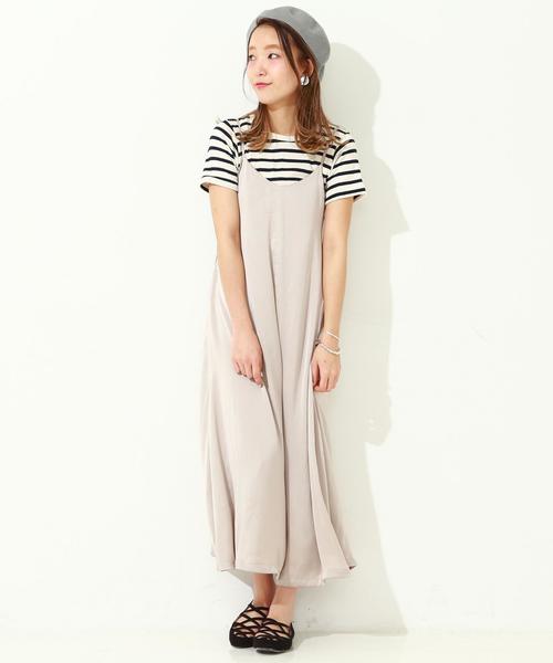 Another Edition（アナザーエディション）の「サテンキャミサロペット/ aeMBC PeサテンCAMI SLPT◆（サロペット/オーバーオール・レディース・ライトピンク/ライトグレー/ブラック/オリーブ・フリー）」の10枚目の写真