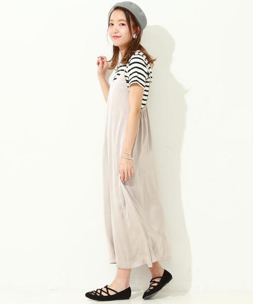 Another Edition（アナザーエディション）の「サテンキャミサロペット/ aeMBC PeサテンCAMI SLPT◆（サロペット/オーバーオール・レディース・ライトピンク/ライトグレー/ブラック/オリーブ・フリー）」の11枚目の写真