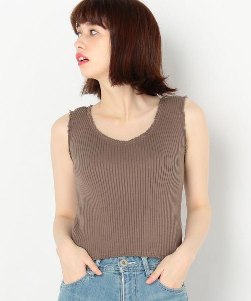 Another Edition(アナザーエディション)の「断ち切りVネックノースリーブプルオーバー/AEMFC タチキリ V/N NSL PO◆(ニット/セーター・レディース・ホワイト/イエロー/ネイビー/ブラウン・FREE)」の3枚目の写真