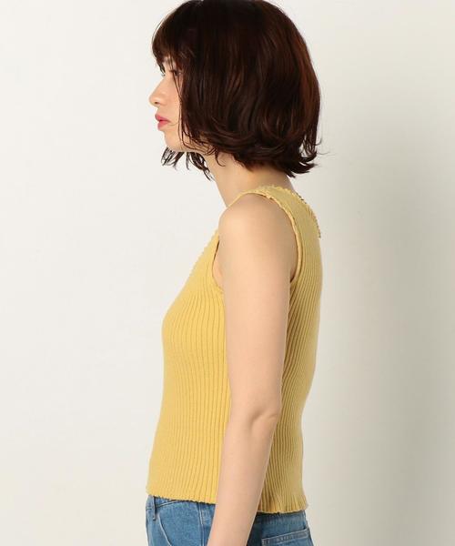 Another Edition(アナザーエディション)の「断ち切りVネックノースリーブプルオーバー/AEMFC タチキリ V/N NSL PO◆(ニット/セーター・レディース・ホワイト/イエロー/ネイビー/ブラウン・FREE)」の7枚目の写真