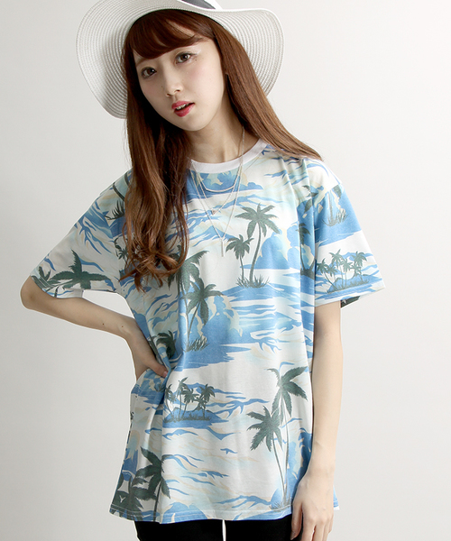 WEGO(ウィゴー)の「WEGO/シーサイドプリントTシャツ(Tシャツ/カットソー・メンズ・ブルー系その他/イエロー/レッド/ブルー・MEDIUM/LARGE)」の11枚目の写真