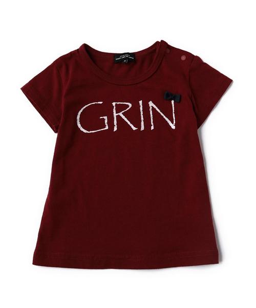 green label relaxing（グリーンレーベルリラクシング）の「【BABY】GRIN プリント リボンツキTシャツ◆（Tシャツ/カットソー・キッズ・グレー/ワインレッド・85cm）」の2枚目の写真