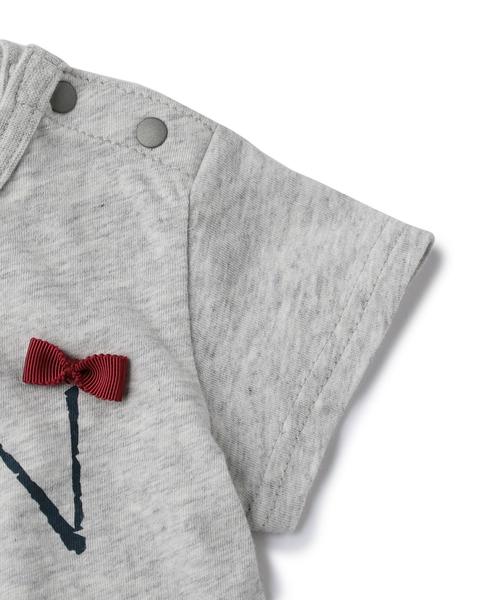 green label relaxing（グリーンレーベルリラクシング）の「【BABY】GRIN プリント リボンツキTシャツ◆（Tシャツ/カットソー・キッズ・グレー/ワインレッド・85cm）」の5枚目の写真