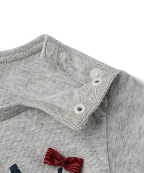 green label relaxing（グリーンレーベルリラクシング）の「【BABY】GRIN プリント リボンツキTシャツ◆（Tシャツ/カットソー・キッズ・グレー/ワインレッド・85cm）」の6枚目の写真