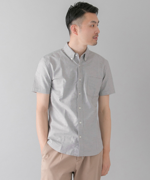 URBAN RESEARCH（アーバンリサーチ）の「UR オックスBD S/Sシャツ（シャツ/ブラウス・メンズ・グレー/ホワイト/ネイビー/チェック・SMALL/LARGE/MEDIUM）」の3枚目の写真