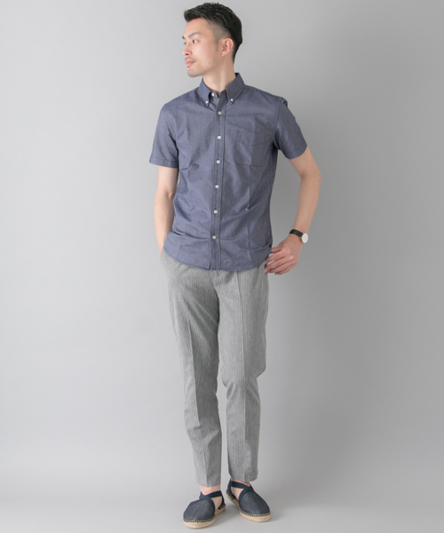 URBAN RESEARCH（アーバンリサーチ）の「UR オックスBD S/Sシャツ（シャツ/ブラウス・メンズ・グレー/ホワイト/ネイビー/チェック・SMALL/LARGE/MEDIUM）」の13枚目の写真