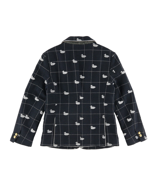 koe×THOM BROWNE（コエトムブラウン）の「[KOE×THOM BROWNE]WOMENS DUCK SPORTCOAT（テーラードジャケット・レディース・ネイビー・SMALL/LARGE/MEDIUM）」の2枚目の写真