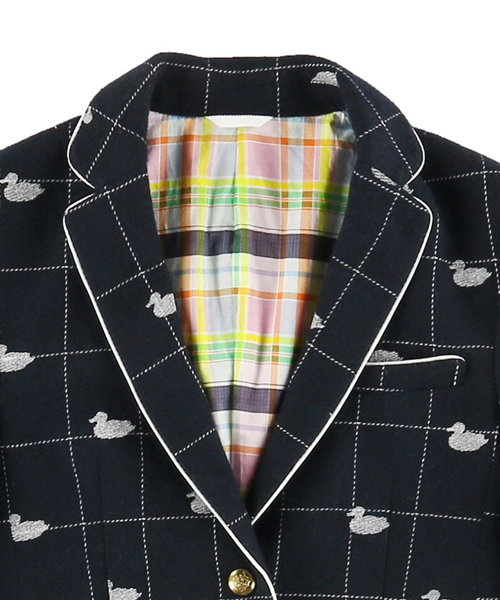 koe×THOM BROWNE（コエトムブラウン）の「[KOE×THOM BROWNE]WOMENS DUCK SPORTCOAT（テーラードジャケット・レディース・ネイビー・SMALL/LARGE/MEDIUM）」の3枚目の写真