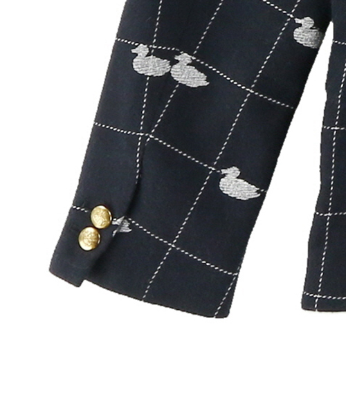 koe×THOM BROWNE（コエトムブラウン）の「[KOE×THOM BROWNE]WOMENS DUCK SPORTCOAT（テーラードジャケット・レディース・ネイビー・SMALL/LARGE/MEDIUM）」の5枚目の写真