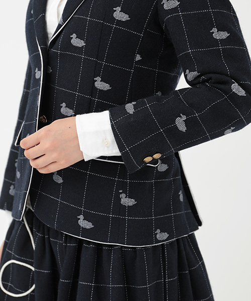 koe×THOM BROWNE（コエトムブラウン）の「[KOE×THOM BROWNE]WOMENS DUCK SPORTCOAT（テーラードジャケット・レディース・ネイビー・SMALL/LARGE/MEDIUM）」の14枚目の写真