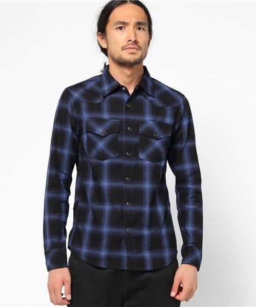 JACKROSE（ジャックローズ）の「オンブレチェックWT（シャツ/ブラウス・メンズ・ブルー/レッド・L/M/XL）」の2枚目の写真