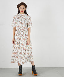 MOUSSY | BAND COLLAR FLOWER OP(ワンピース)