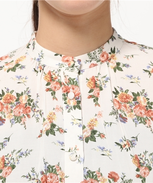 MOUSSY（マウジー）の「BAND COLLAR FLOWER OP（ワンピース・レディース・グレー系その他/ダークネイビー/ホワイト系その他・1/2）」の7枚目の写真