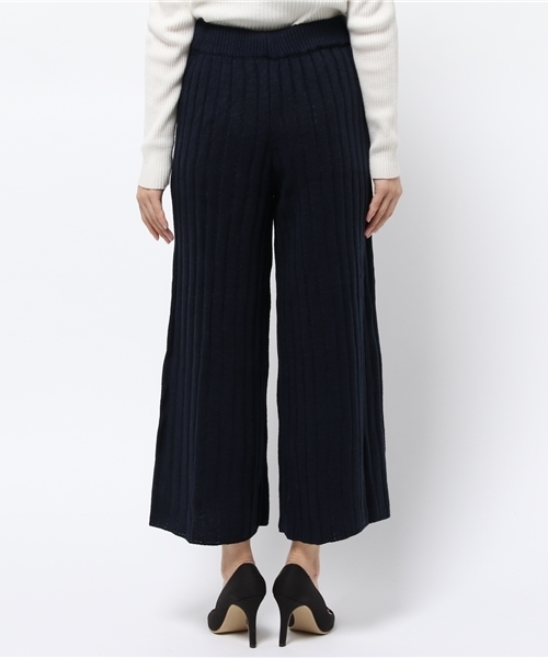 Re:EDIT（リエディ）の「[リエディ]太リブニットワイドパンツ/ボトムス/パンツ/ワイドパンツ・ガウチョパンツ（その他パンツ・レディース・ネイビー/ブラック/カーキ/ワイン/ブラウン/レンガ・MEDIUM）」の9枚目の写真